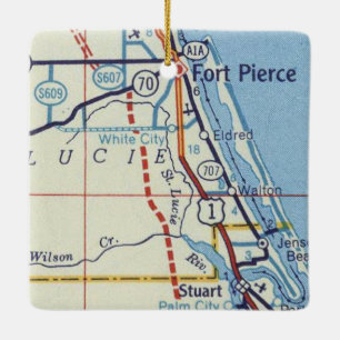 Ft. Pierce and Stuart Florida Ceramic Ornament