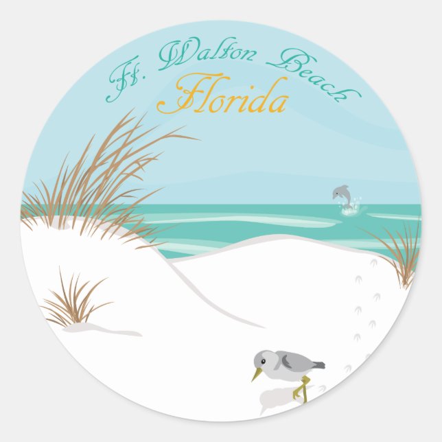 Ft. Walton Beach (Florida) Classic Round Sticker (Front)