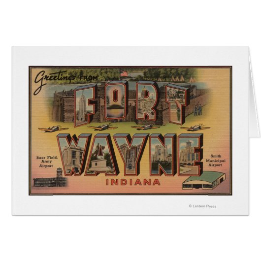 Ft. Wayne, Indiana - Large Letter Scenes 2 Cards (Front Horizontal)