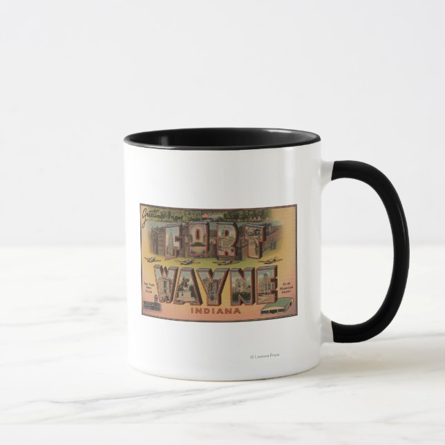 Ft. Wayne, Indiana - Large Letter Scenes 2 Mug (Right)