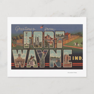 Ft. Wayne, Indiana - Large Letter Scenes 3 Postcard