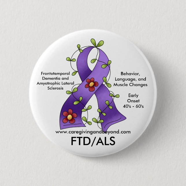 FTD/ALS Purple Ribbon Button (Front)