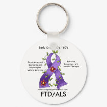 FTD/ALS Purple Ribbon Keychain