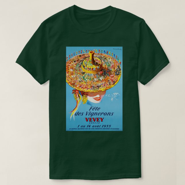 Fte des Vignerons Vevey Suisse 1955 T-Shirt (Design Front)