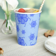FTF Monochrome Paper Party Cups wLid in Blue