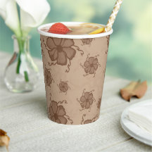 FTF Monochrome Paper Party Cups wLid in Earthtones