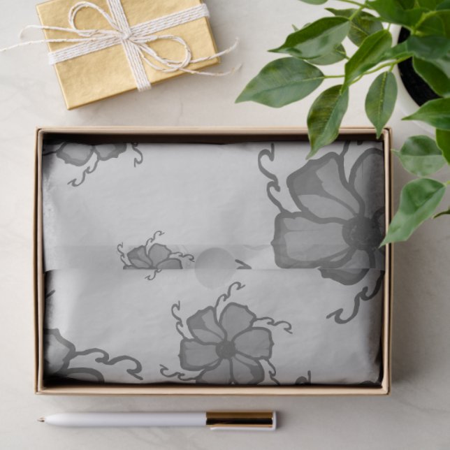 FTF Monochrome Tissue Paper in Light Grayscale (Gift)
