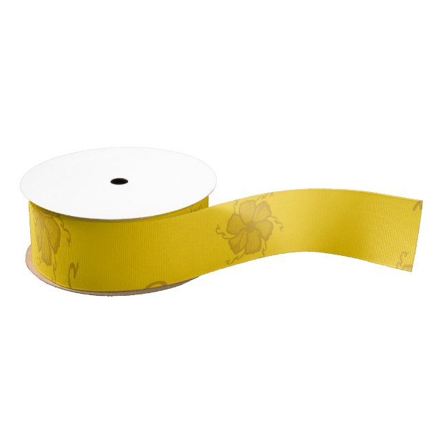 FTF Moonochrome Grosgrain Ribbon in Yellow (Spool)