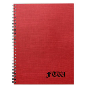FTW monogram on Red Linen Texture Photo Notebook