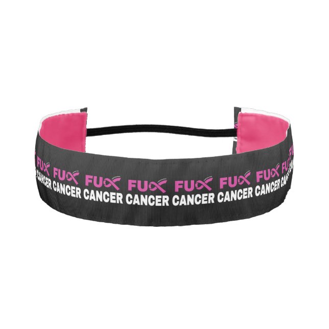 FU CANCER...Breast Cancer Athletic Headband (Front)