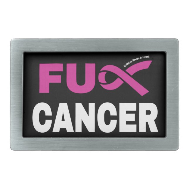 FU CANCER...Breast Cancer Belt Buckle (Front)
