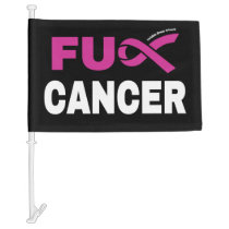 FU CANCER...Breast Cancer Car Flag