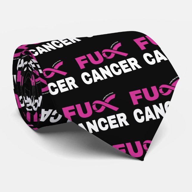 FU CANCER...Breast Cancer Neck Tie (Rolled)