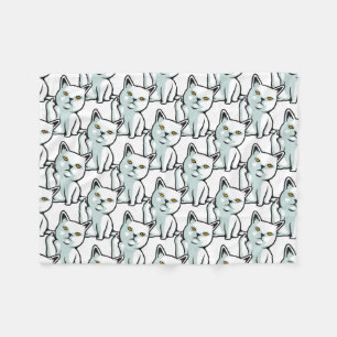 FU cat funny rude hand gesture Fleece Blanket