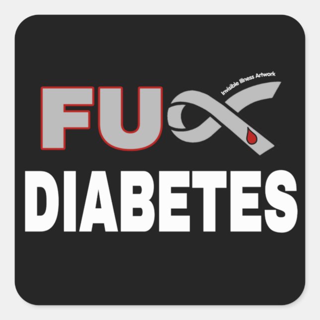 FU Diabetes Square Sticker (Front)