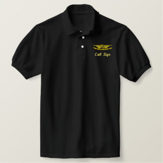 FU Embroidered Wings W/Call Sign Polo Shirt