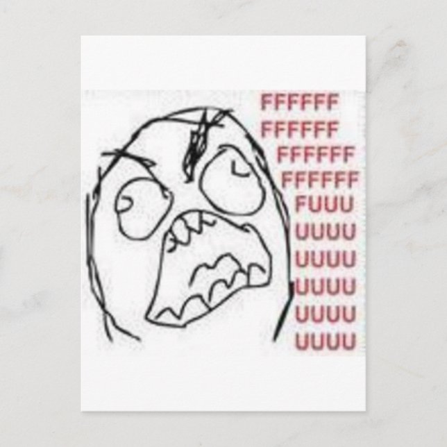 FU Rage Comic Postcard (Front)