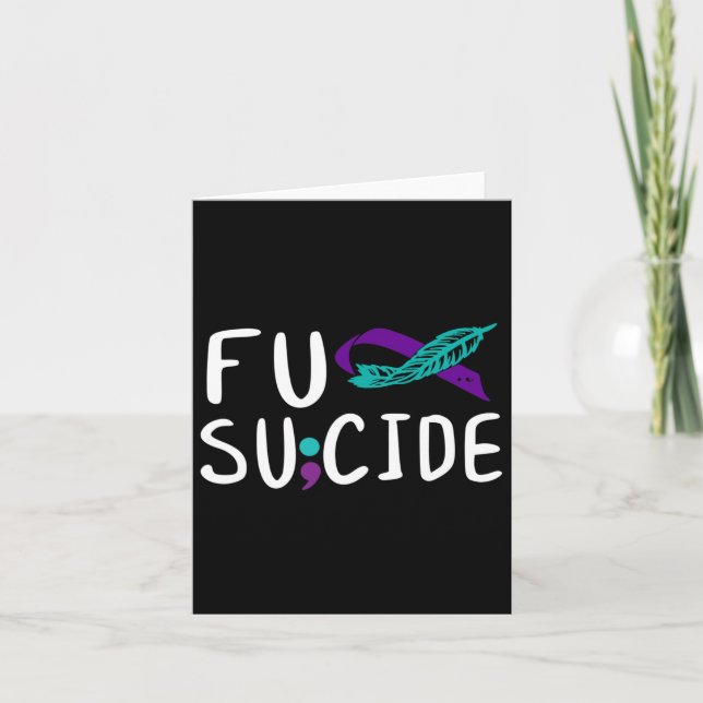 Fu Suicide Prevention Awareness Ribbon Be Strong  Card (Front)