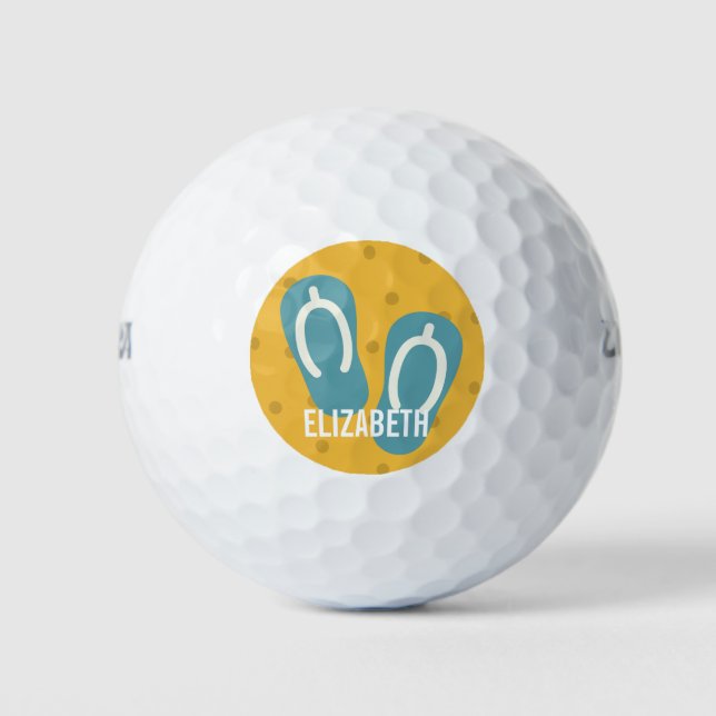 Fu Summer Flip-Flops, Personalized Golf Balls (Front)