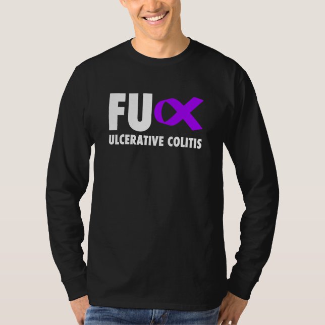 Fu Ulcerative Colitis Purple Ribbon - Ulcerative C T-Shirt (Front)