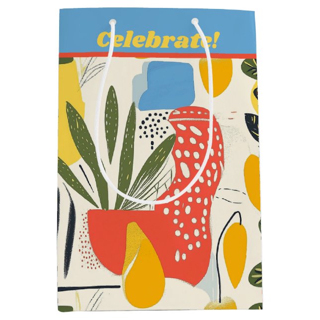 Fuavism Style Vibrant Colors Garden Pot Medium Gift Bag (Front)
