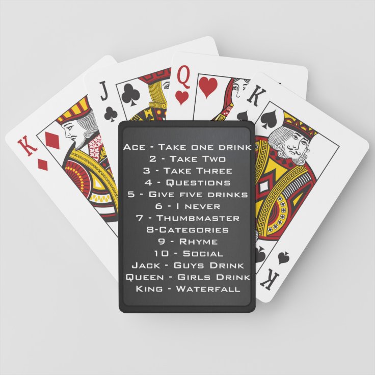 waterfall drinking game card meanings