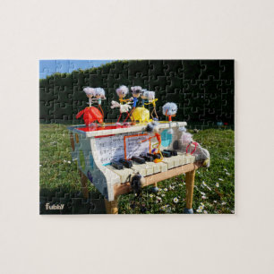 Fubbies on the piano making and dancing music. jigsaw puzzle