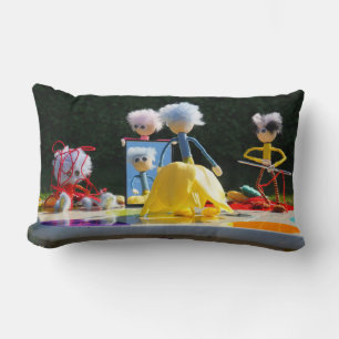 Fubbies with Tulipen dress at studio. Lumbar Pillow