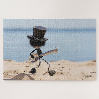 Fubby guitarist with Slash look alike hat. Jigsaw Puzzle