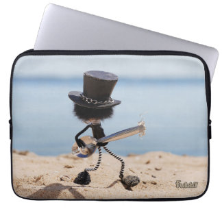 Fubby guitarist with Slash look alike hat. Laptop Sleeve