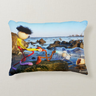 Fubby with bottle post on the coast. accent pillow