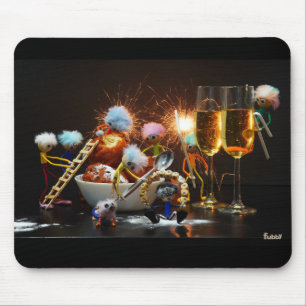 Fubby's New Year's celebration with holidays. Mouse Pad