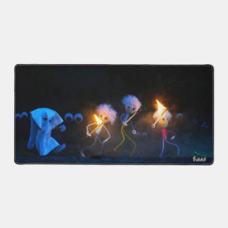 Fubby's on a ghost hunt, Halloween prank. Desk Mat