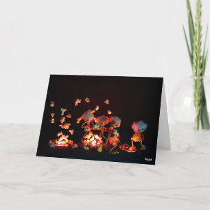 Fubby's with popcorn explosion from lava holes. letterpress thank you card