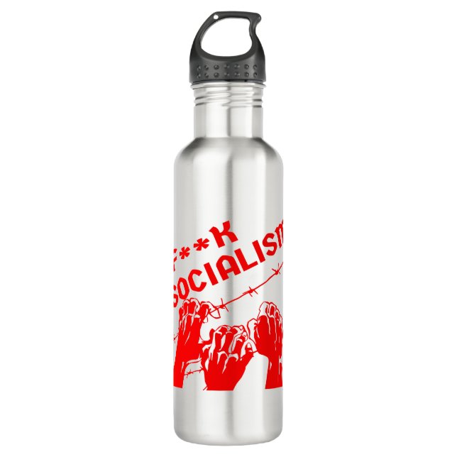 Fuc>| Socialism Barb Wire  #USAPatriotGraphics  © Stainless Steel Water Bottle (Front)
