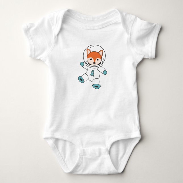 Fuchs Flies In Space As An Astronaut Rocket Baby Bodysuit (Front)