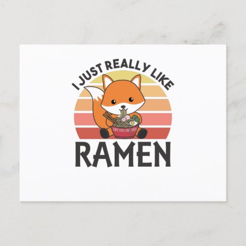 Fuchs I Just Really Like Ramen Sweet Kawaii Noodle Postcard