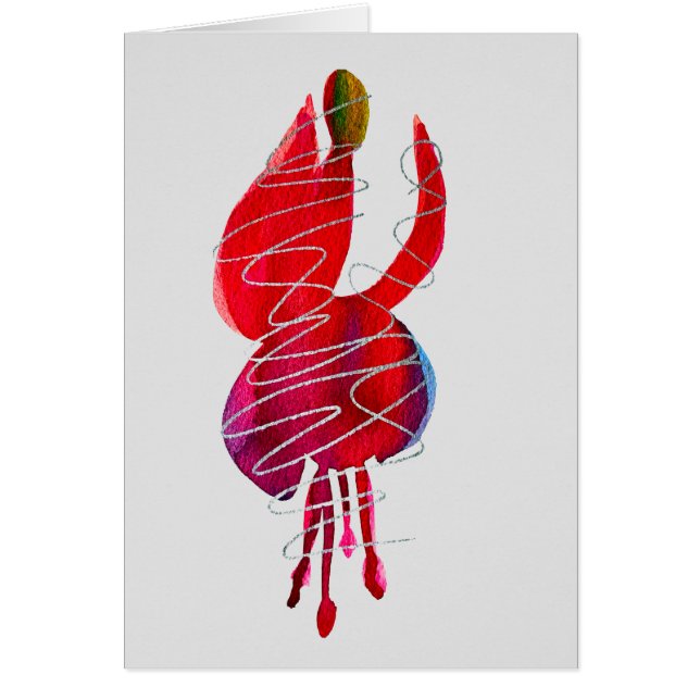 Fuchsia abstract watercolor floral cards (Front)