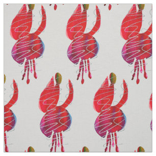 Fuchsia abstract watercolor floral fabric