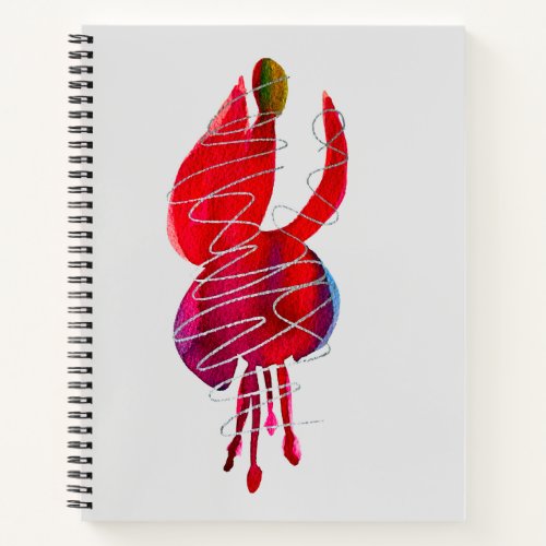 Fuchsia abstract watercolor floral notebook