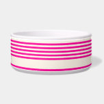 Fuchsia and beige five stripes pattern bowl<br><div class="desc">Fuchsia and beige five stripes pattern</div>