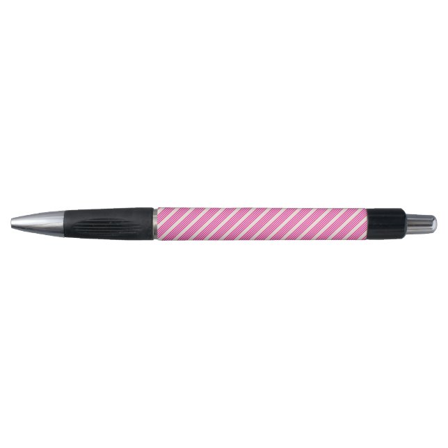 Fuchsia and beige five stripes pattern pen (Front)