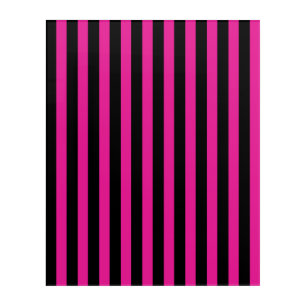 Fuchsia and black candy stripes acrylic print