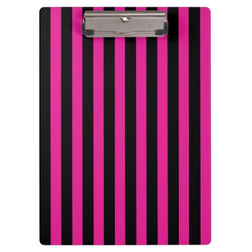 Fuchsia and black candy stripes clipboard