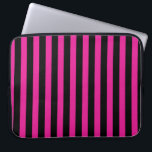Fuchsia and black candy stripes laptop sleeve<br><div class="desc">Fuchsia and black candy stripes</div>