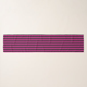 Fuchsia and black candy stripes scarf