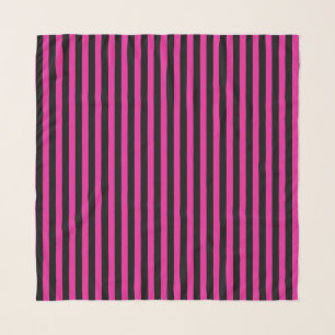 Fuchsia and black candy stripes scarf