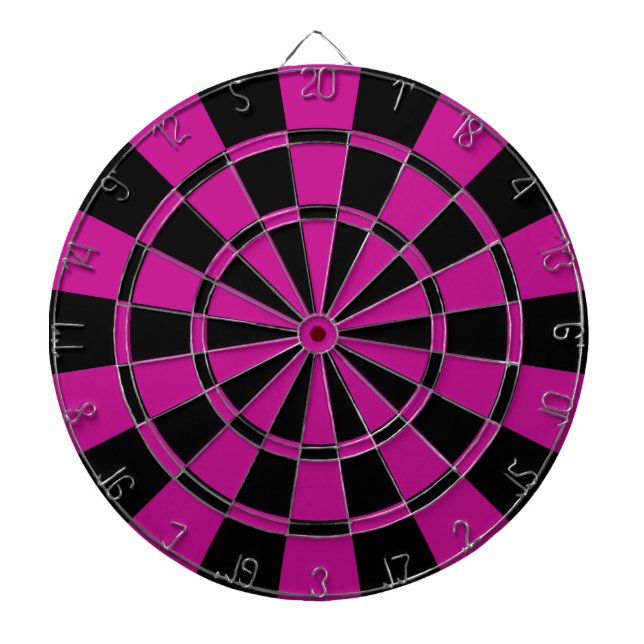 Fuchsia And Black Dartboard (Front)