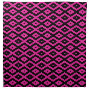 Fuchsia and black diamond pattern cloth napkin