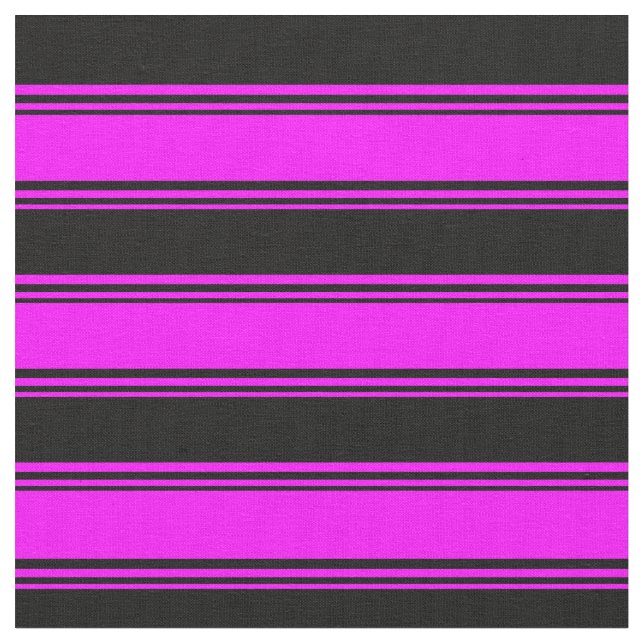 Fuchsia and Black Lines Fabric (Close Up)